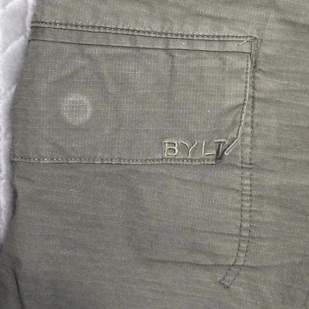 BYLT Premium Basics‎ Mens Cargo Shorts Olive Green Ripstop Stretch Size L 6in